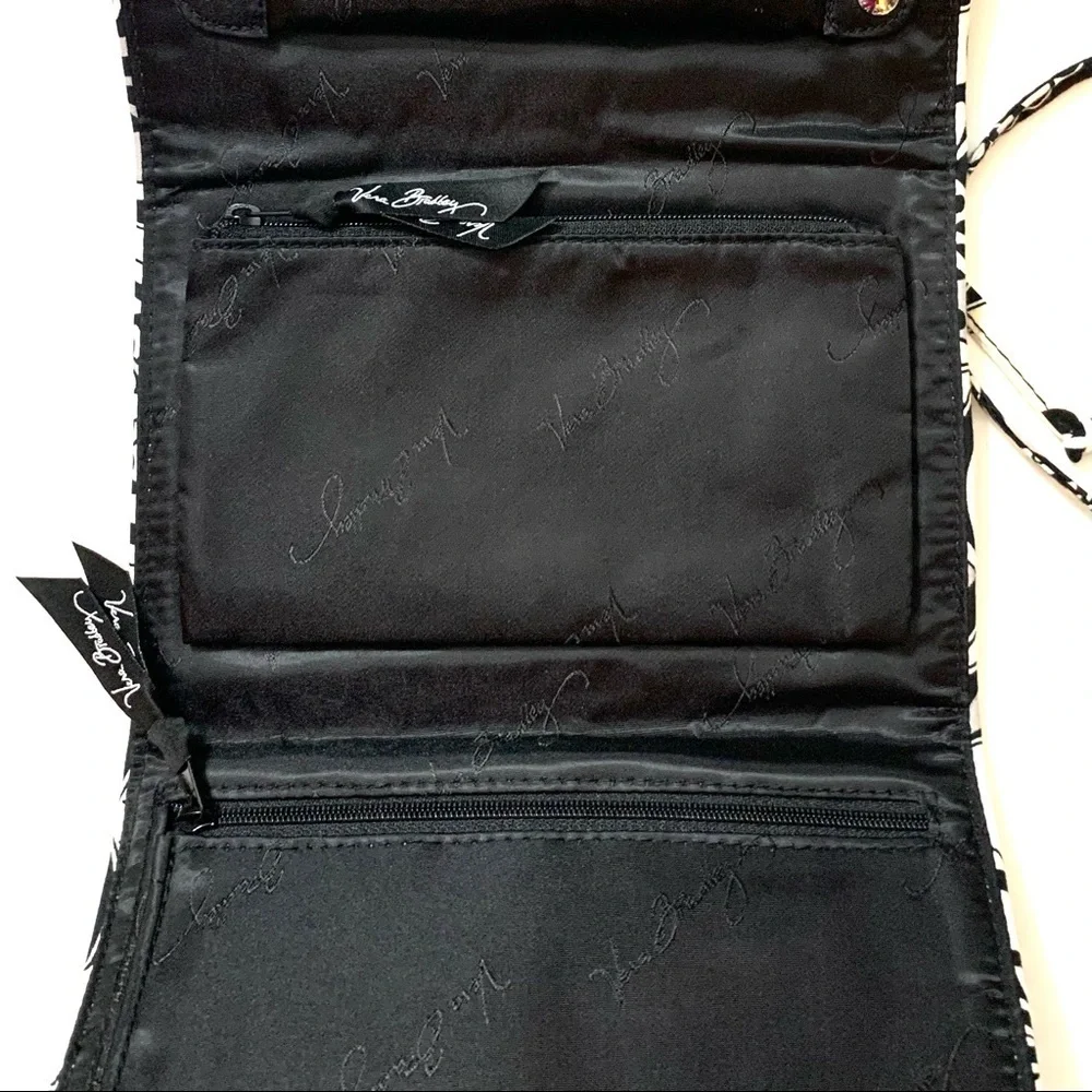 VERA BRADLEY Jewelry Case Folio in Recycled Cotton, black, white and gray